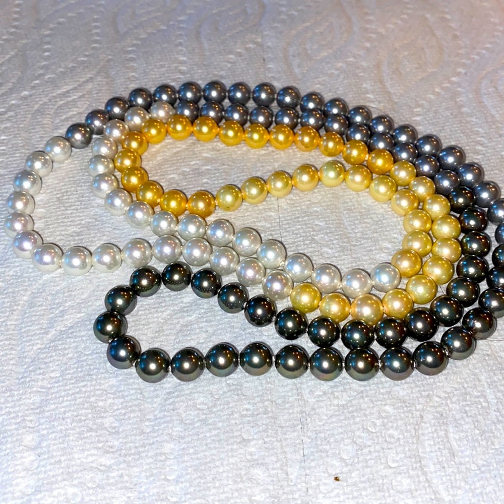 Joia De Majorca 8mm 60” Multi-color Pearl Necklace made in Spain